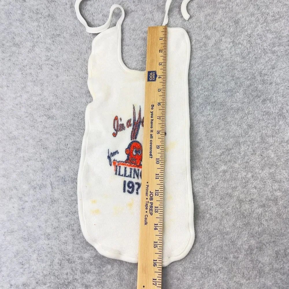 Illinois Chief Vintage‎ Bib Baby Im a Little Chief from Illinois 19?? STAINED